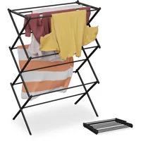 Relaxdays Wäscheständer, klappbar, 11 Stangen, 104x73x38 cm, innen, Metall,