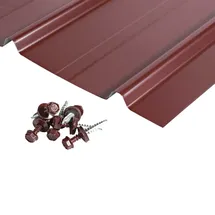 Bravo Trapezblech 12 x Abdeckblech 125 x 45 cm 6,75 m2 Stärke 0,3 mm Rot