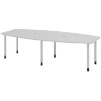 Bümö Konferenztisch, Grau, Silber, Nachbildung, Oval, 280x74x130 cm, FSC