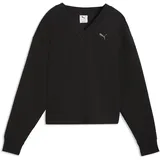Puma Essentials Elevated Sweatshirt V-Ausschnitt Schwarz XS