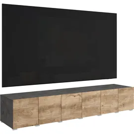 OTTO home Denver TV-Lowboard 219,6 cm Schwarz/Braun Holzwerkstoff