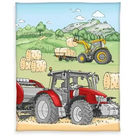 Herding Young Collection 7551201035 - Traktor Fleecedecke, 130x160 cm, 100% Polyester