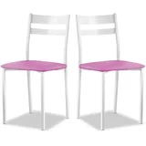 ASTIMESA Küchenstuhl aus Metall mit offener Rückenlehne, Rosa, 47 cm x 45 cm x 40 cm