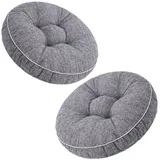 1/2/4/6 er Set Stuhlkissen 40/45/50x8cm Dicke Auflagen Quadratische rund Sitzkissen StühleSitzauflage für Indoor und Outdoor Polsterung Steppkissen/Bodenkissen (Color : @1, Size : Round 2pcs (40cm/1