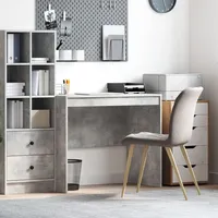 VidaXL Computertisch Beton Grau MDF-Platte 90 x 50 x