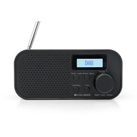 Caliber Kleines Radio - Tragbares DAB Radio - AM/FM Küchenradio - Taschenradio Kabellos für bis zu 8 Stunden - Mit Alarmfunktion - Schwarz