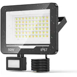 TOPAUBUB LED Strahler Fluter mit Bewegungsmelder Außen 50W 1 Stücke - 5000LM 6500K IP67 Wasserdicht LED Scheinwerfer Aussenstrahler mit Bewegungsmelder Außenstrahler Flutlichtstrahler für Garten