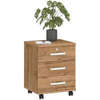 CARO-Möbel Rollcontainer Wildeiche, Holzwerkstoff, Mode, 44x58x45 cm, Arbeitszimmer, Container