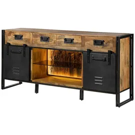 MASSIVMOEBEL24.DE Blackburn Lux Sideboard 195x45x90 grau