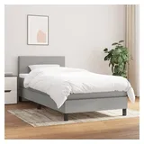 vidaXL Boxspringbett mit Matratze Hellgrau 90x200 cm Stoff