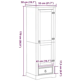 vidaXL Kleiderschrank Corona 55 x 170 x 50 cm Braun