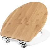 CORNAT WC-Sitz "Ligna" - Hochwertiges Echtholz & MDF - Bambus - Absenkautomatik - Komfortables Sitzgefühl - Edle Holz-Optik passt in jedes Badezimmer / Toilettensitz / Klodeckel / KSLIGBWSC