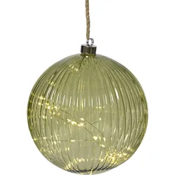 LED Glaskugel 20cm HERBST - grün