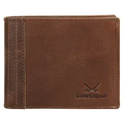 Geldbörse SANSIBAR, braun, Leder, vintage, casual, Kleinlederwaren, echt Leder
