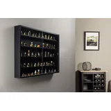 Inter Link - Sammlervitrine - Hängevitrine - Wandregal - Glasvitrine - Wandvitrine - Hängeregal - Schaukasten - MDF - Schwarz (80x60x9.5 cm) Blacklava