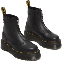 Schlupfboots DR. MARTENS, Damen, Gr. 38, schwarz, Leder, modisch, Schuhe, Schlupfboots mit Vorder-Reißverschluss, Plateausohle