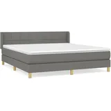 vidaXL Boxspringbett mit Matratze Dunkelgrau 160x200 cm Stoff