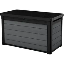 KETER Cortina 100 g, Oberfläche in Holzoptik, Farbe Grau, Fassungsvermögen 380 l, 122,9 x 62,1 x 70,6 cm