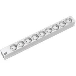 Bachmann 19"-Steckdosenleiste ALU 1HE, 9-fach 35°, grau, 2,0m, ohne Schalter