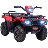 Homcom Elektro Kinderquad, Elektro-Quad mit LED und Musik, Elektroauto, Kinderfahrzeug für Kinder ab 3 Jahren, Kindermotorrad, Schwarz+Rot, 88 x 45 x 50 cm