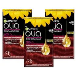 Garnier Olia Dauerhafte Haarfarbe ohne Ammoniak, Mit pflegenden und natürlichen Ölen Intensives Rot