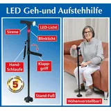 Maximex Multifunktionaler Gehstock mit LED-Licht und Aufstehhilfe schwarz
