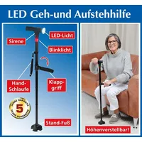Maximex Multifunktionaler Gehstock mit LED-Licht und Aufstehhilfe schwarz