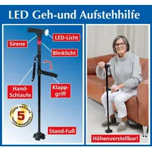 Maximex Multifunktionaler Gehstock mit LED-Licht und Aufstehhilfe schwarz