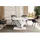 altdecor Esstisch Weiß Hochglanz, Grau, Rechteckig,Rechteckig, Bodenplatte, 80x75x120 cm, Esszimmer, Tische, Esstische