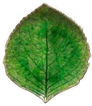 Asiet hydrangea leaf Riviera 17 x 15 cm Green/Black Ceramic
