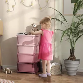 Homcom Schubladenschrank Kunststoff 37 x 37 x 76 cm Rosa
