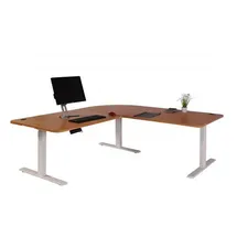 Mendler Eckschreibtisch HWC-D40 Braun