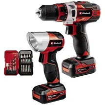 Einhell TE-CD 12/1 Li +22+CL inkl. 2 x 2,0 Ah + 22tlg. Bit-/Bohrer-Set + Akku-Lampe