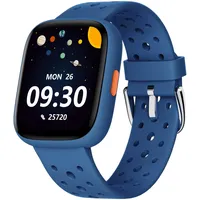 BIGGERFIVE Smartwatch Kinder, 1,8" Smartwatch Uhr Schrittzähler, 24/7 Puls, Schlafmonitor, Vibrationsalarm, IP68 Wasserdicht, Puzzlespiele mit/ohne App, für Mädchen Jungen Teens 5–16, Blau