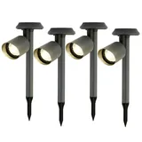 MARELIDA LED Solar Gartenstrahler Gartenspot Wegleuchte Lichtsensor 3 Lumen 4St