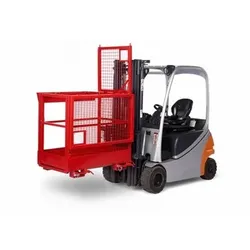 Arbeitsbühne DUO für Gabelstapler, Stahl pulverbeschichtet, LxB 800x1200mm, Traglast 300kg, rot