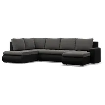 mebligo Eckcouch Textil 3-Sitzer Dunkelgrau