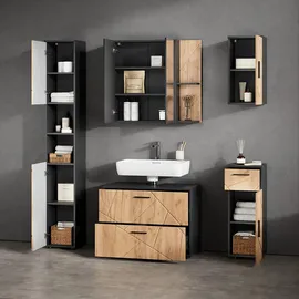 livinity® Ronco 80 cm Anthrazit/Goldkraft Eiche