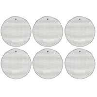 Bastion Collections 6er Set Kuchenteller weiß mit schwarzen Streifen