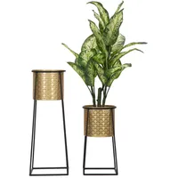 Mauro Ferretti Blumentopf, Gold, Metall, 70 cm, Dekoration, Blumen