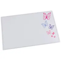 Läufer 43611 Durella Emotion Schreibtischunterlage Motiv Butterfly, 40x53 cm, glasklar transparente Schreibunterlage mit Motiv Schmetterling
