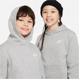 Nike Sportswear Club Fleece Hoodie Kinder 063 dk grey heather/white XS 122-128 cm
