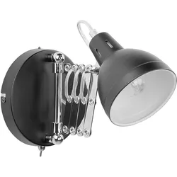 Wandlampe HARRINGTON verstellbar Metall Schwarz