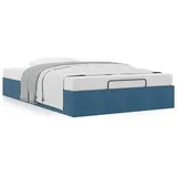 vidaXL Ottoman-Bett ohne Matratze Dunkelblau 120x200 cm Samt