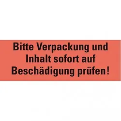 Dreifke® Hinweisetikett Bitte Verpackung..., leuchtrot, Haftpapier, perm., 147x50mm, 250/RO