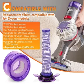 ivanzoll Verbesserte V8-Star-Vorfilter und HEPA-Nachfilter für Dyson V7 V8 2023 Version schnurloser Staubsauger Animal Extra SV25 SV37, ersetzt Teilenummer...