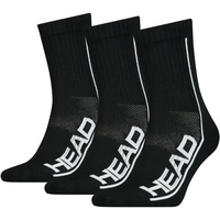 Head Unisex Crew Socken im Pack, Sportsocken, Mesh-Einsatz, Logo, einfarbig Schwarz 35-38