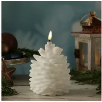 Deluxe Homeart LED Kerze Zapfen H: 13 cm D: 10 cm weiß