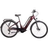Saxonette E-Bike SAXONETTE "Quantum Sport" E-Bikes Gr. 50 cm, 28 Zoll (71,12 cm), rot (bordeau) E-Bikes Pedelec, Elektrofahrrad für Damen u. Herren, Trekkingrad