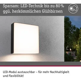 Paulmann 94840 LED-Außenwandleuchte LED Außenwandleuchte Azalena Bewegungsmelder mit Hochfrequenz-Sensor IP44 250x97mm 8.5W Anthrazit